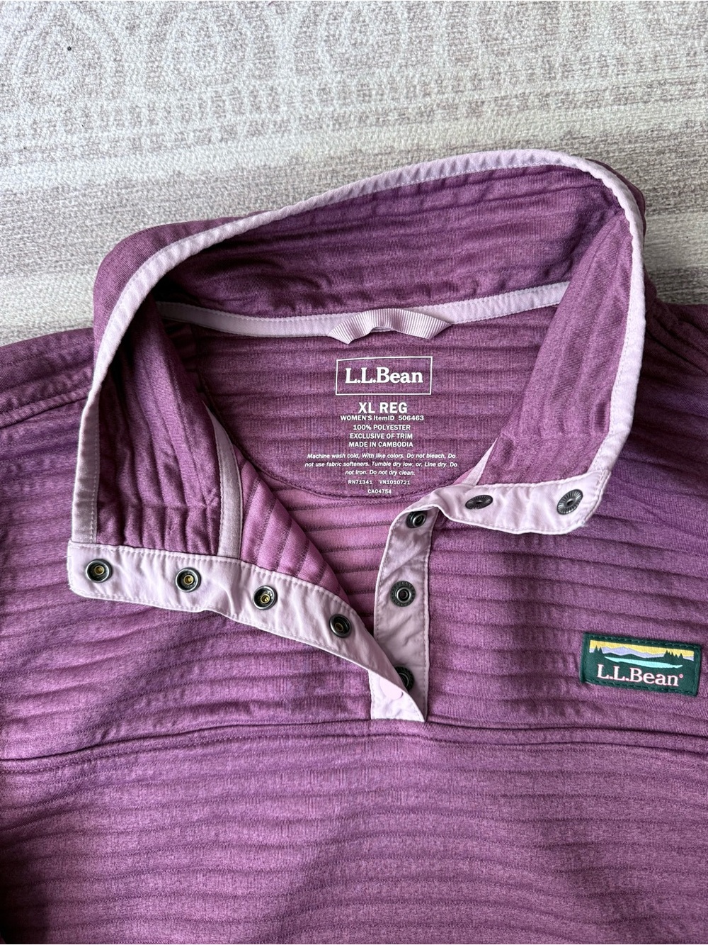 Women’s LL Bean Quarter Snap Pullover - XL - Picture 3 of 3